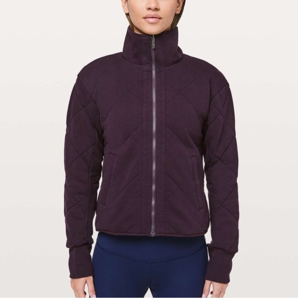 Lululemon Forever Warm zip up jacket. Black cherry / Maroon color. Size 4